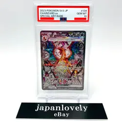 Pokemon Cards - PSA 10 Charizard ex SAR 134/108 Ruler of the Black Flame sv3 - Image 1