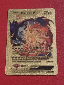 CHARIZARD V GOLD FOIL FAN ART Vinyl Collector Pokemon Card HP508  LV91 EVOL - Image 3