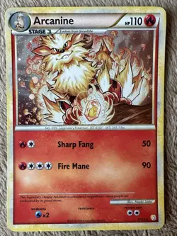 Pokémon TCG HeartGold SoulSilver Arcanine Holo Card 1/123 Rare - Image 7