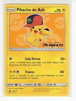 1x ~ESP~ SPANISH Ash's Pikachu SM110 ¡Te Elijo a Ti! Pokemon Card (Ref:DC) - Image 1