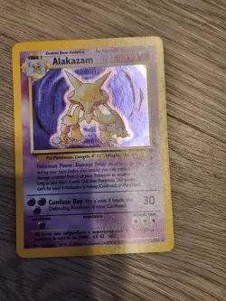 Alakazam 1/130 Base Set 2 Unlimited Holo -  Rare Pokemon TCG Card WOTC - LP - Image 3