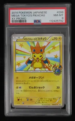 PSA 8 Pokemon Card Mega Tokyo's Pikachu 098/XY-P Japanese Center Opening Promo - Image 1