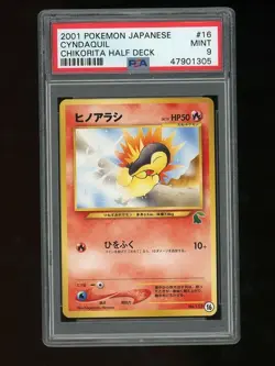 Pokemon PSA 9 Mint Cyndaquil Japanese Totodile Chikorita Deck Promo Card #16 - Image 1