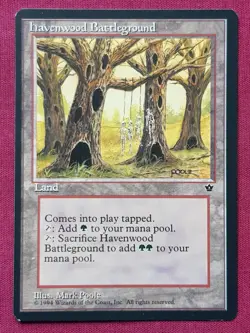 Magic The Gathering FALLEN EMPIRES HAVENWOOD BATTLEGROUND land card MTG - Image 3
