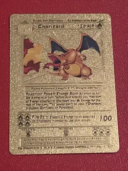 POKÉMON CHARIZARD GOLD FOIL FAN ART HP120 Textured Card 1999 04/102 - Image 3