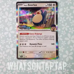 Pokemon Card Hops Snorlax 184 Black Star Promo Journey Together Prerelease LP - Image 3