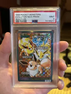 PSA 9 MINT - Eevee Evolution No. 5 Prism Sealdass Series 4 1998 Japanese Pokemon - Image 3