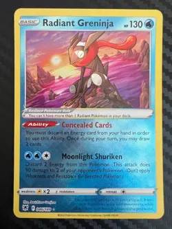 Pokemon TCG Radiant Greninja 046/189 Swsh10: Astral Radiance Holo VLP - Image 3