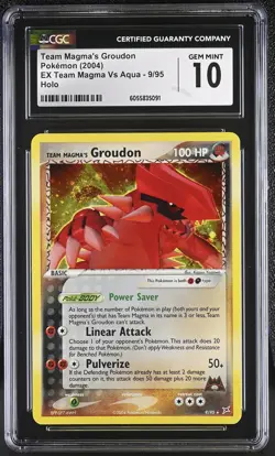CGC 10 Team Magma's Groudon EX Team Magma Vs Aqua 9/95 Holo SWIRL Pokemon Card - Image 3