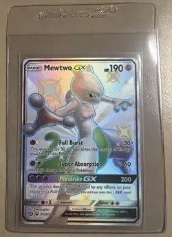 2019 POKEMON SUN AND MOON HIDDEN FATES MEWTWO GX SHINY FULL ART SV59 MINT - Image 3