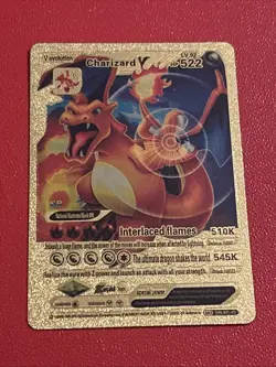 Pokémon Charizard V 522HP GOLD FOIL FAN ART Card SRL 07-03 INTERLACED FLAMES - Image 1