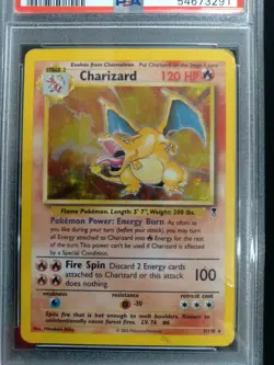 2002 Pokemon CHARIZARD #3 Holo Legendary Collection Graded PSA 3 - Image 2