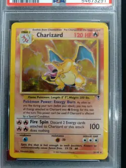 2002 Pokemon CHARIZARD #3 Holo Legendary Collection Graded PSA 3 - Image 6