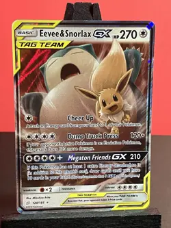 Eevee & Snorlax GX 120/181 NM to MINT Tag Team Sun&Moon Team Up Pokémon TCG - Image 19