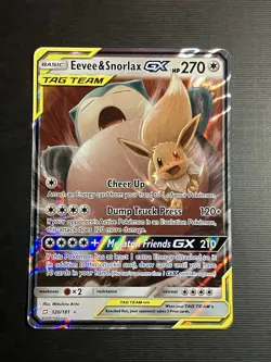 Eevee & Snorlax GX 120/181 NM to MINT Tag Team Sun&Moon Team Up Pokémon TCG - Image 5