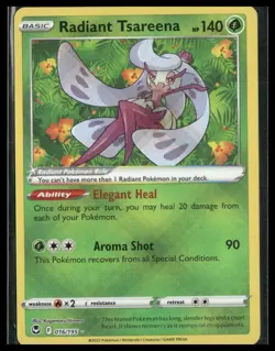 Radiant Tsareena #016/195 SWSH12: Silver Tempest Pokemon - Image 1