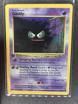 Pokémon TCG Gastly Base Set, Shadowless 1st Edition Common Card 50/102 - Image 1
