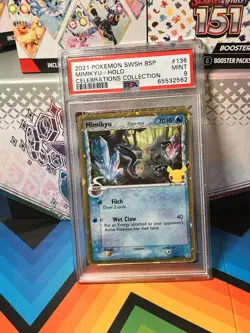 PSA 9 Mimikyu Celebrations Delta Species Promo SWSH136 Black Star Pokemon Card - Image 1