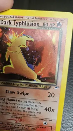 Dark Typhlosion (10/105) Holo Neo Destiny Set Pokemon Card Swirl LP WOTC Vintage - Image 2