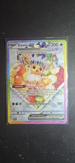 POKEMON EVEE EX  #174 S&V ENGLISH SPC BLACK  STAR PROMO CARD HOLO - Image 1