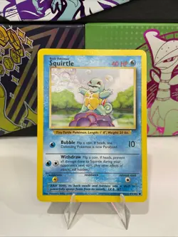 Squirtle 63/102 1999 Base Set Non-Holo English Pokémon Card NM - Image 1