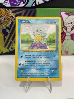 Squirtle 63/102 1999 Base Set Non-Holo English Pokémon Card MP - Image 1