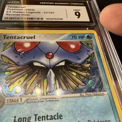 Pokemon Card Reverse Holo Tentacruel 51/101 CGC 9 NM-MT ex Hidden Legends - Image 4