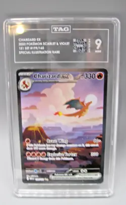 Tag 9 Graded Charizard ex 199/165 Sv: Scarlet & Violet 151 Holo Pokemon Card - Image 1