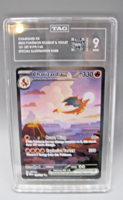 Tag 9 Graded Charizard ex 199/165 Sv: Scarlet & Violet 151 Holo Pokemon Card - Image 6