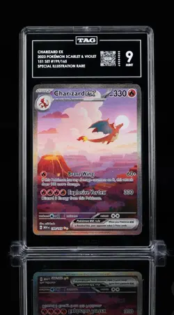Tag 9 Graded Charizard ex 199/165 Sv: Scarlet & Violet 151 Holo Pokemon Card - Image 2