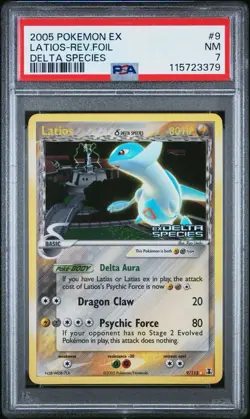 2005 Pokemon EX Delta Species Latios Reverse Holo 9/113 #9 PSA 7 - Image 1