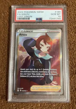 PokÃ©mon TCG Arezu Sword & Shield Lost Origin Holo Ultra Rare Card 189/196 PSA 10 - Image 1