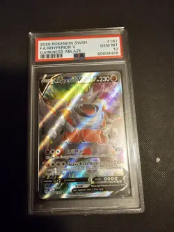 Pokémon 2020 Darkness Ablaze Rhyperior v 181/189 Ultra Rare Card PSA 10 - Image 1