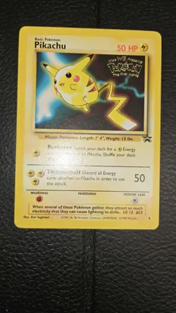 ðŸ“ˆ Pokemon Vintage - Pikachu WB Stamped Movie Promo WOTC Promo Stamped # 4 NM - Image 1