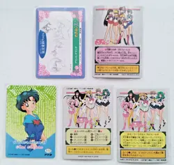 Sailor Moon Card  Holo Foil PRISM ×5 AMADA Carddass BANDAI Naoko Takeuchi EX VTG - Image 7
