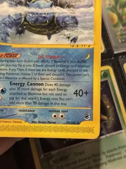 Blastoise 37/165 Set Expedition Rare Card Pokemon English Good Played - Image 3