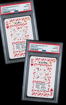 Pokemon PSA10 Mankey Primear 056 057   Back heart Poker Japan Card - Image 1