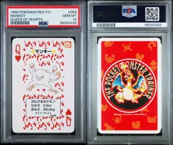 Pokemon PSA10 Mankey Primear 056 057   Back heart Poker Japan Card - Image 3