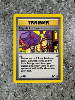 Pokemon TCG Cards 1st Edition Nightly Garbage Run 77/82 Team Rocket Uncommon NM - Image 1