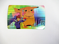 Pokemon Pocket Monster Japanese Foil Story Sticker Card 1998 Pikachu & Trainer - Image 3