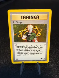 Pokemon Cards - Lt Surge - 17/132 Gym Heroes - Holo Rare - WotC TCG 2000 MP - Image 1