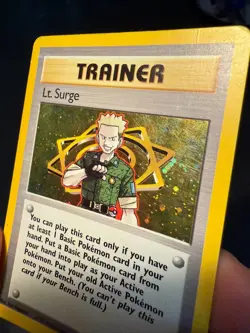 Pokemon Cards - Lt Surge - 17/132 Gym Heroes - Holo Rare - WotC TCG 2000 MP - Image 4