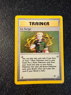 Pokemon Cards - Lt Surge - 17/132 Gym Heroes - Holo Rare - WotC TCG 2000 MP - Image 8