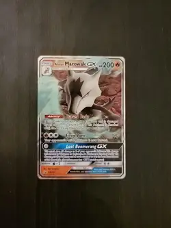 Alolan Marowak GX SM187 Holo Card Near Mint Condition - Image 1