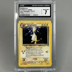 Ampharos Pokémon 2000 Neo Genesis (1/111) Holo-Foil 7 Near Mint Graded Card - Image 1
