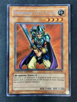 Yu-Gi-Oh TCG #CT1-EN006 Obnoxious Celtic Guard Limited Edition Secret Rare HP - Image 1