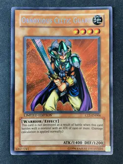 Yu-Gi-Oh TCG #CT1-EN006 Obnoxious Celtic Guard Limited Edition Secret Rare HP - Image 3