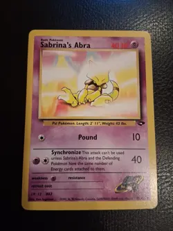 Pokémon TCG Sabrina's Abra Gym Challenge Unlimited Common Card 93/132 - Image 1