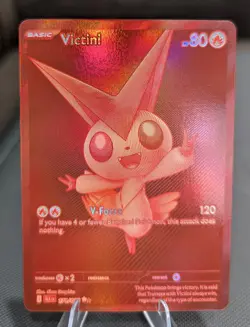 Red Monochrome Victini Black Bolt 171/086  Pokemon Card English In Hand - Image 3