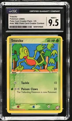 Treecko 1/5 Kids WB! Poke Card Creator Contest CGC 9.5 MINT+ [POP 2] Pokemon - Image 1